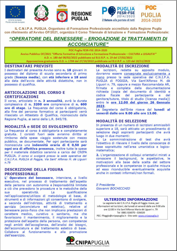 Corsi di formazione CNIPA Puglia
