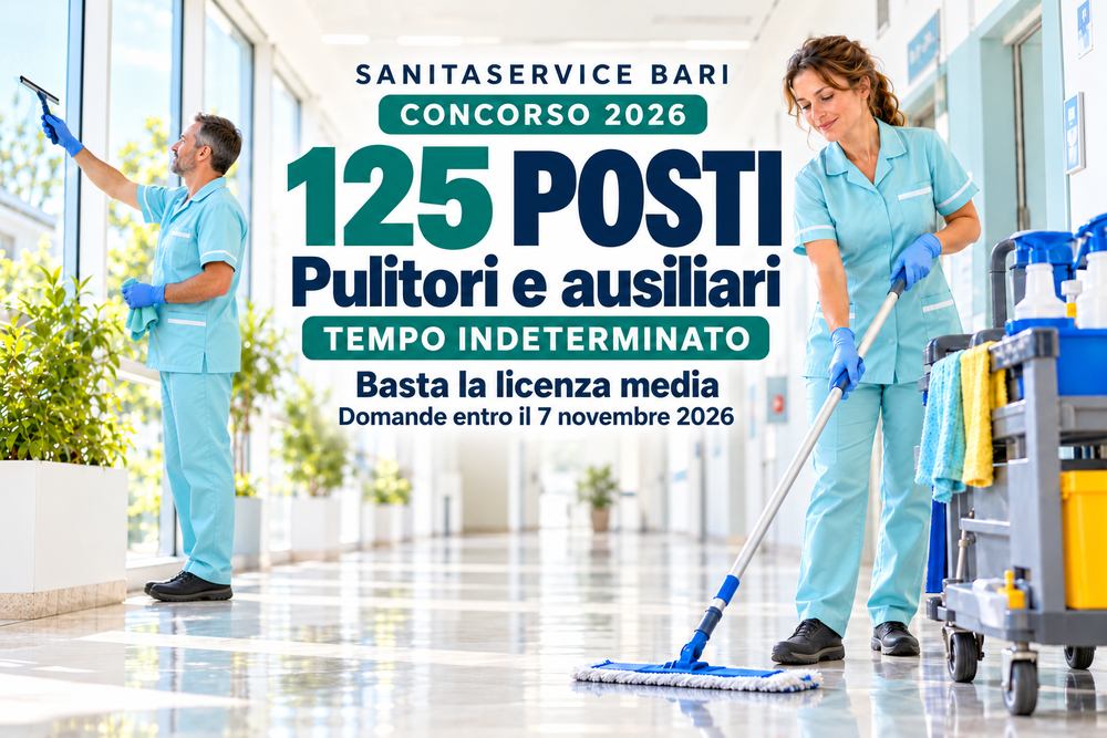 Concorso Sanitaservice Bari: 125 posti con Terza Media! concorso-sanitaservice-bari